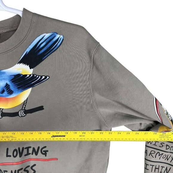 Street Wear Graphic Sweatshirt L Bird Skeleton Skater Uplifting Graffiti Hip Hop - Picture 11 of 15
